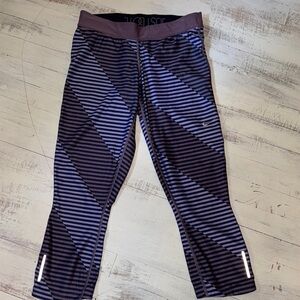 Nike Black and Purple Leggings with Reflective Accents